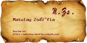 Matulay Zsófia névjegykártya
