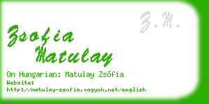 zsofia matulay business card