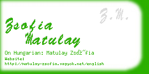 zsofia matulay business card